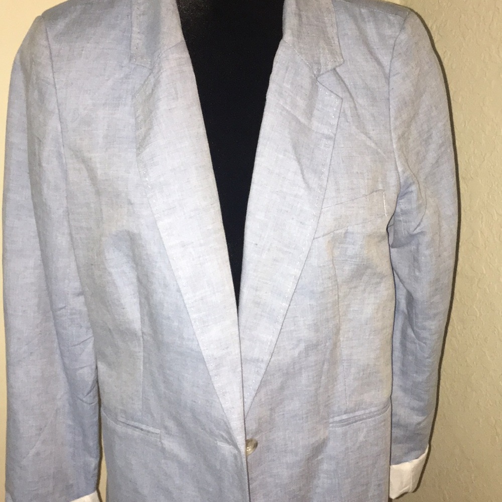 Light blue linen blazer Lela Rose size large